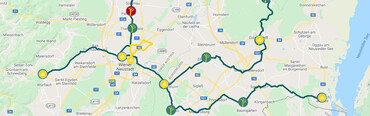 passathon-Sternfahrt zur Ostumfahrungs-Radtour in Wiener Neustadt; Foto: passathon / Google