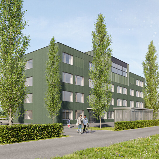Dornbirn - Ausweichschule Fischbach, Foto: Thomas Knapp Produkt- und Architekturvisualisierung Dornbirn - Ausweichschule Fischbach, Foto: Thomas Knapp Produkt- und Architekturvisualisierung
