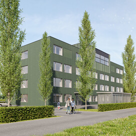 Dornbirn - Ausweichschule Fischbach, Foto: Thomas Knapp Produkt- und Architekturvisualisierung