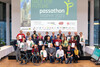 Große Siegerehrung aller passathon 2023 TROPHY Platin, Gold und Silber Gewinner*innen hoch über den Dächern im Raiffeisenhaus Wien; Fotocredits: Matthias Heisler