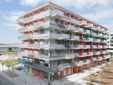 Leuchtturmobjekt Lotte-Brainin-Hof, der Gemeindebau NEU in der Seestadt Aspern, Foto: Luiza Puiu Leuchtturmobjekt Lotte-Brainin-Hof, der Gemeindebau NEU in der Seestadt Aspern, Foto: Luiza Puiu